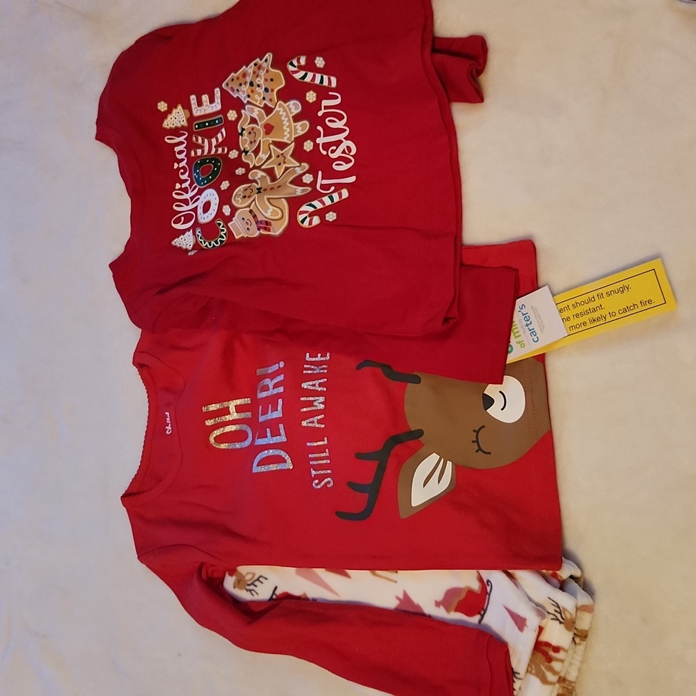 Carter's Holiday Christmas Toddler Reindeer Pajama and Toddler Gingerbread Set